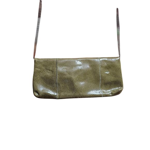 Chi by Carlos Falshi Olive Green Genuine Leather Lambskin Chain Strap Shoulder P - Picture 5 of 12